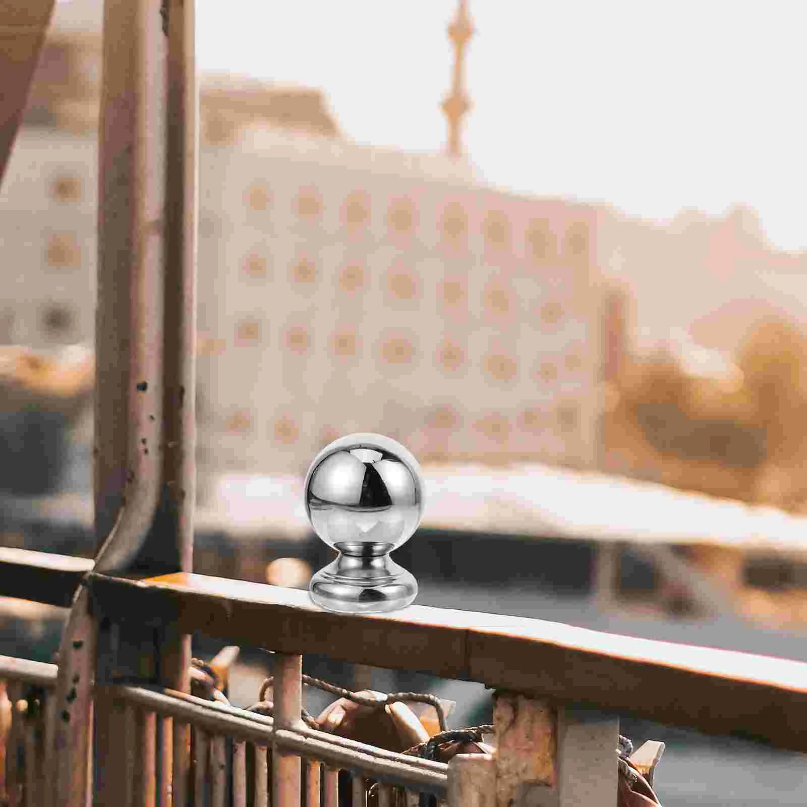 Post Cap Finial Stainless Steel Hollow Ball Thickened Conjoined with Seat Stair Handrail Lamp Shades