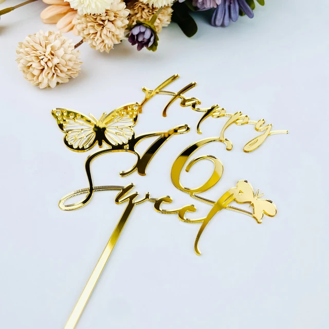 cake topper - anniversaire - 21 ans - cheers - décoration - joyeux  anniversaire 