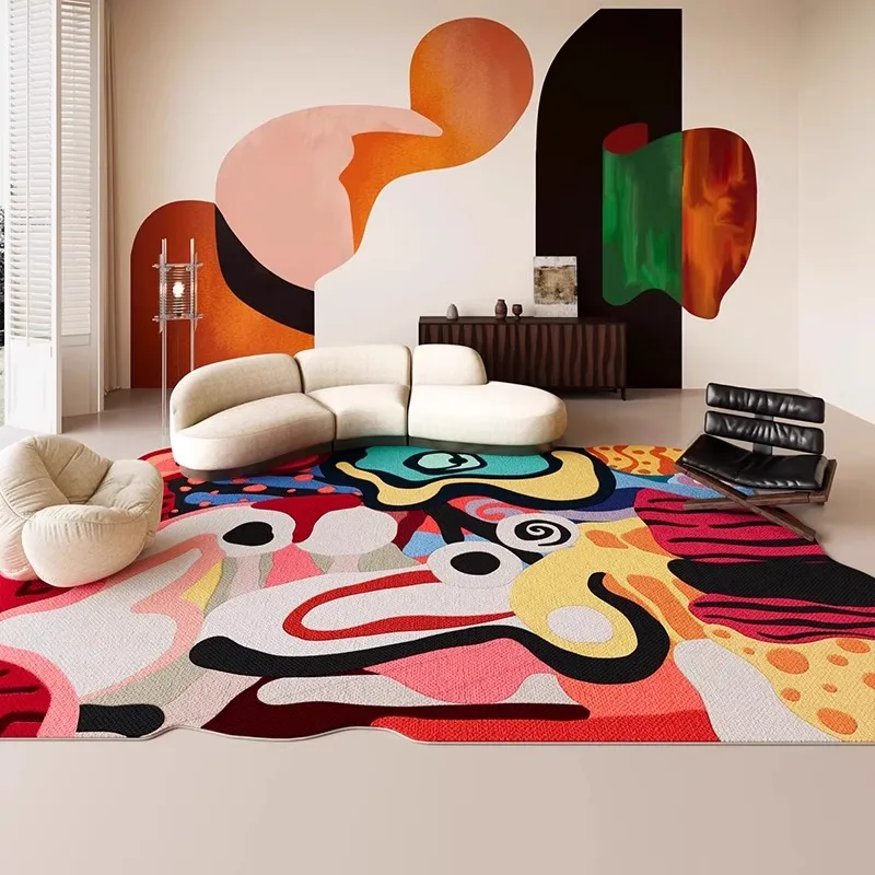 Special-shaped Living Room Carpet Dopamine Art Bedroom Rug Large Area Fashion Home Decoration Coffee Table Sofa Floor Mats Tapis