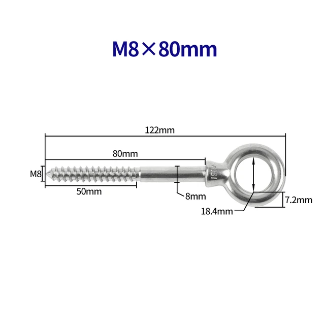 20 Pieces M3/M4/M5 Stainless Steel Eye Screws Hooks Self-tapping Screws  Hooks Ring Metal Cup Hooks Screw-in Hanger - AliExpress