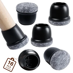Silicone Non - Slip Furniture Leg Protectors with Felt Pads - 16 Pack (Diameter 25 - 30mm)