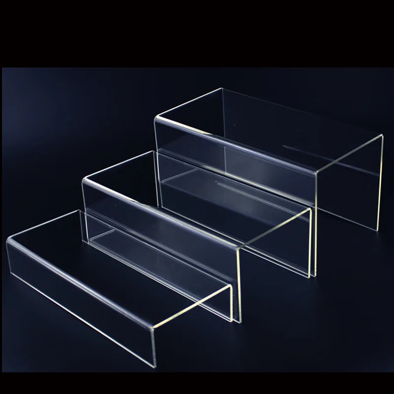 Description Picture 2 of item2pcs Clear Acrylic Display Stand For Shoes Cosmetic Showcase Jewelry Storage Rack U Shaped Action Figures Toys Collections Shelf