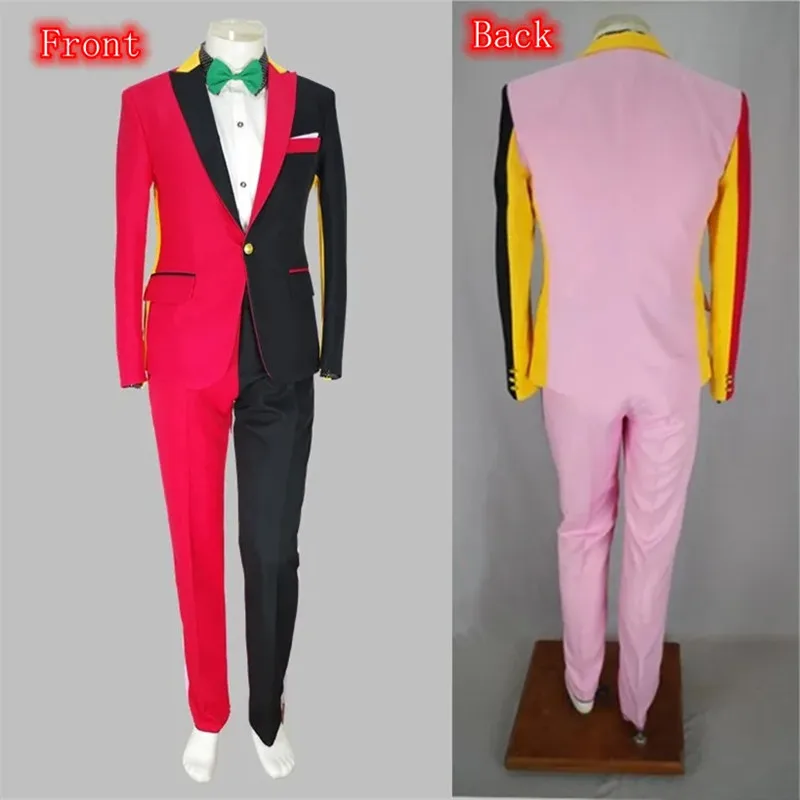 Irregular Colorful Men's Suits Magician Clown Performance Stage Outfits Nightclub Male Singer Host Blazers Pants Suit DS Costume