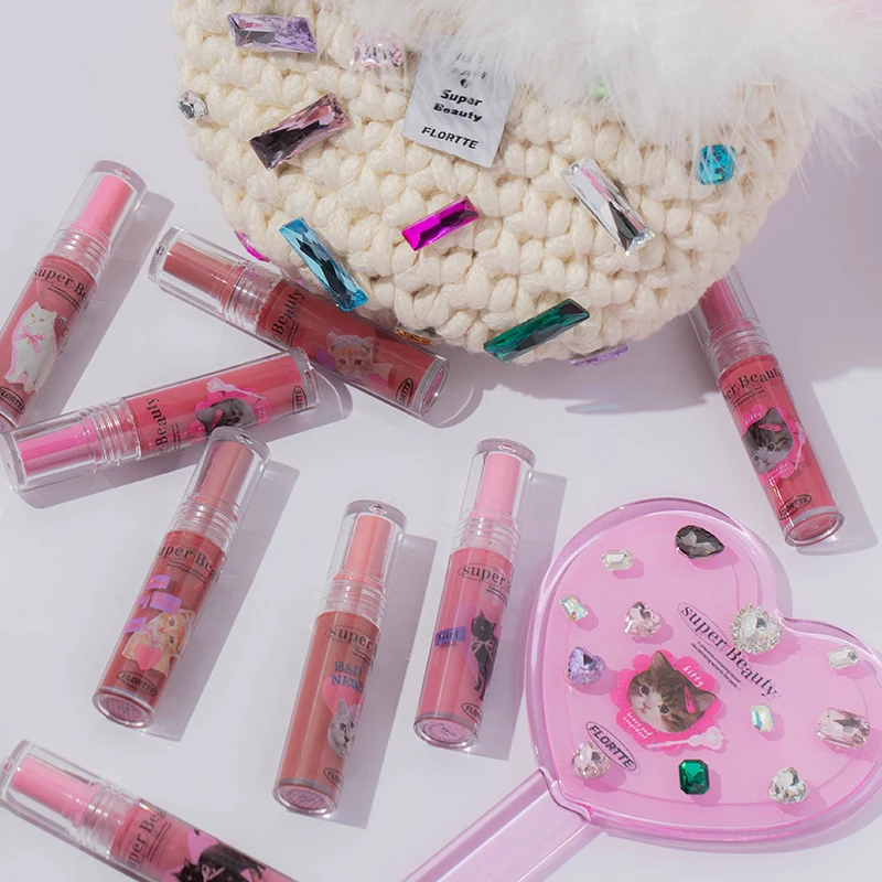 FLORTTE Makeup Kit Full Professional Lip Essence Honey Lip Glaze Complete Gift Set Makeup Set Box Full Bag Balm