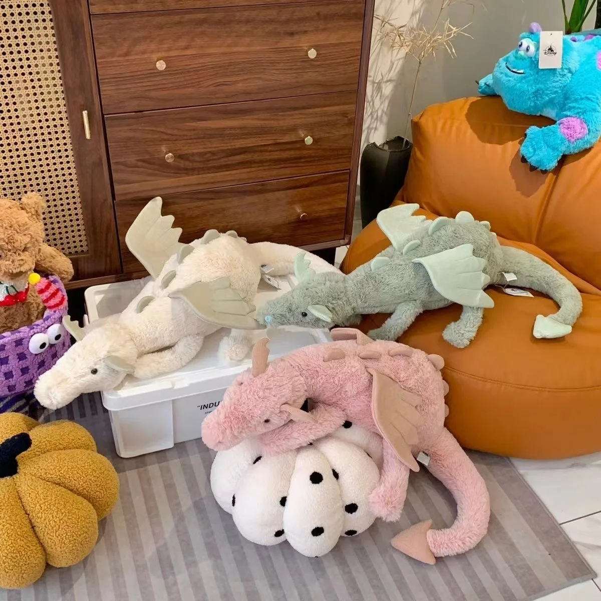 Baby Pillow Simulation Flying Dragon Pterodactyl Plush Doll Pillow Comforts Accompanies Sleeping Doll Cognitive Green