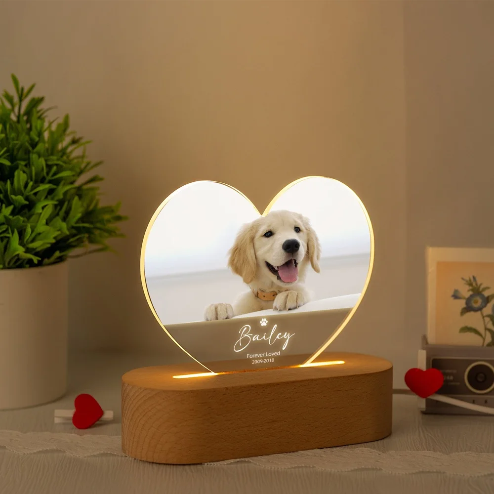 Benutzerdefinierter Name Acryl Sympathie Geschenk Haustier Foto Memorial Rahmen personalisiertes Hundebild Weihnachtsgeschenk für Haustierliebhaber – Detail 3