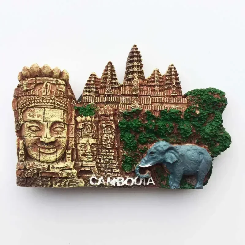 Magnetic Fridge Stickers Cambodia Fridge Magnets Southeast Asia Tourist Souvenirs Magnetic fridge Sticker Angkor Wat Apsara Stickers for Refrigerator