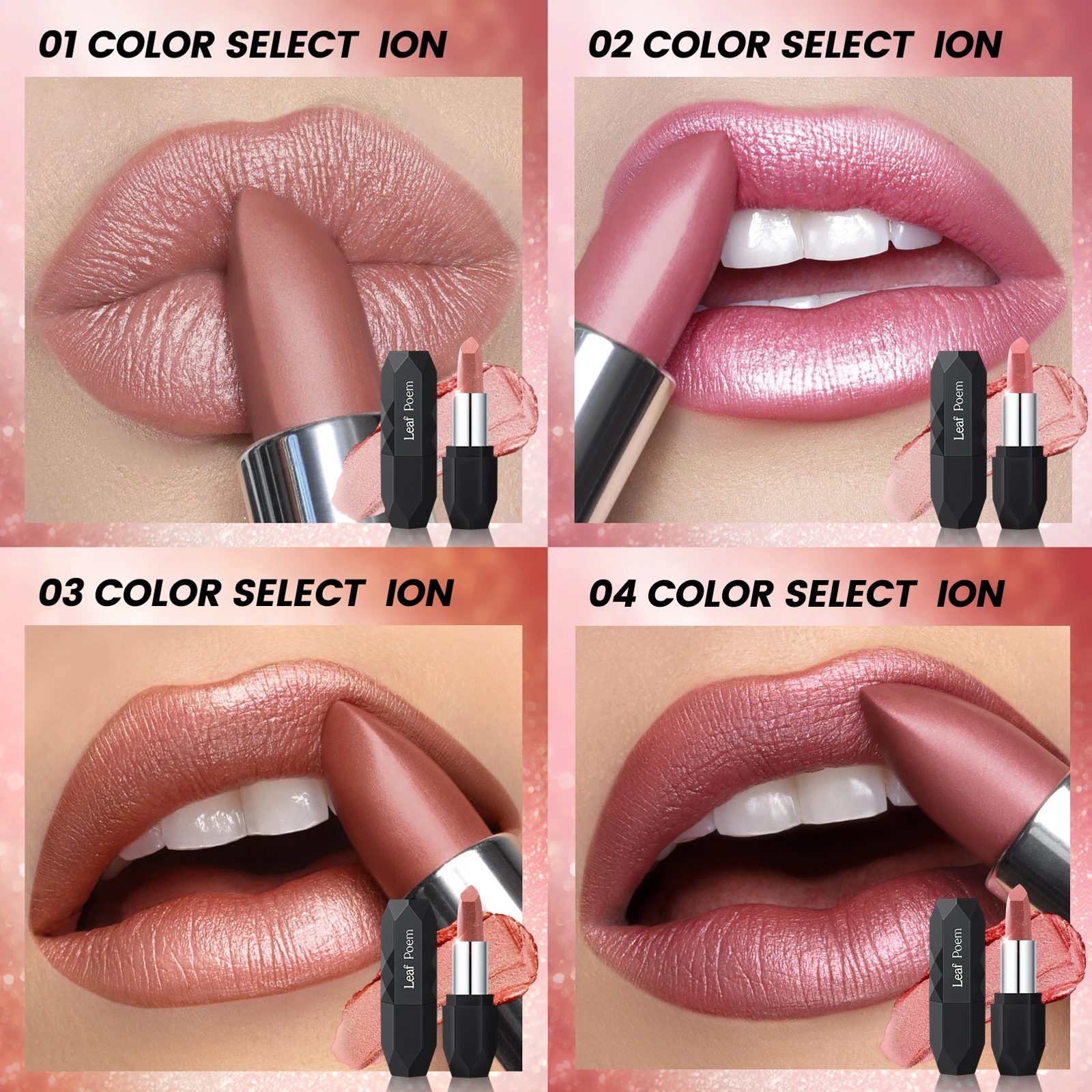 Pearlmuttischer Metallic Lippenstift Langanhaltend Wasserfest_voghion.com