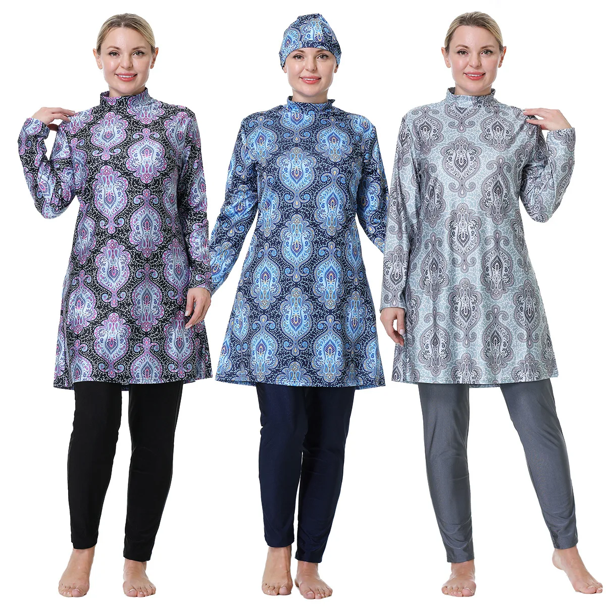 Plus Size 3XL-6XL Women Burkinis Full Covered Modest Beachwear Muslim Islamic Swimwear Lady Arabic Swimsuits Moslim Zwemkleding