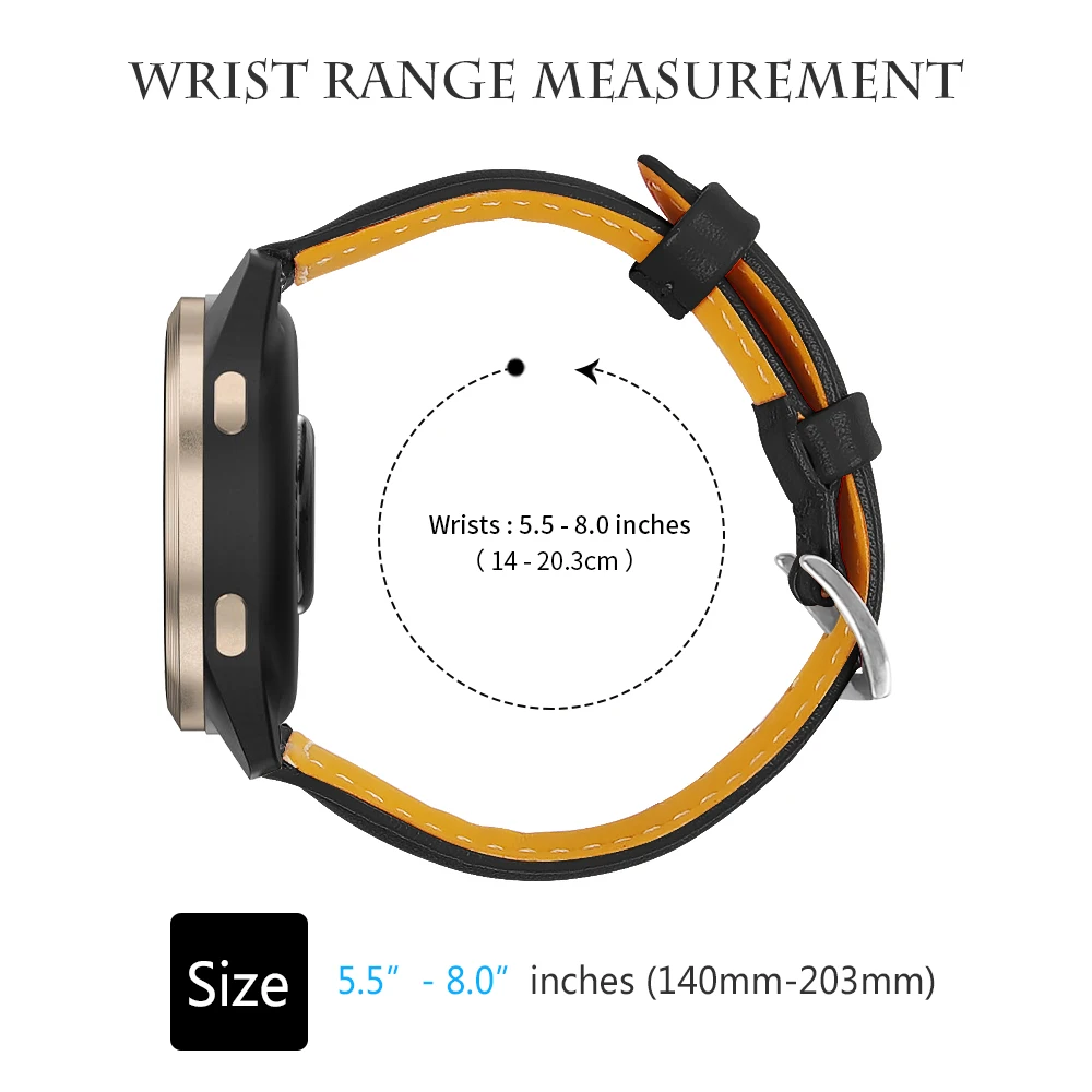Premium Slim Leather Business Sport Band Replacement - Adjustable Wristband