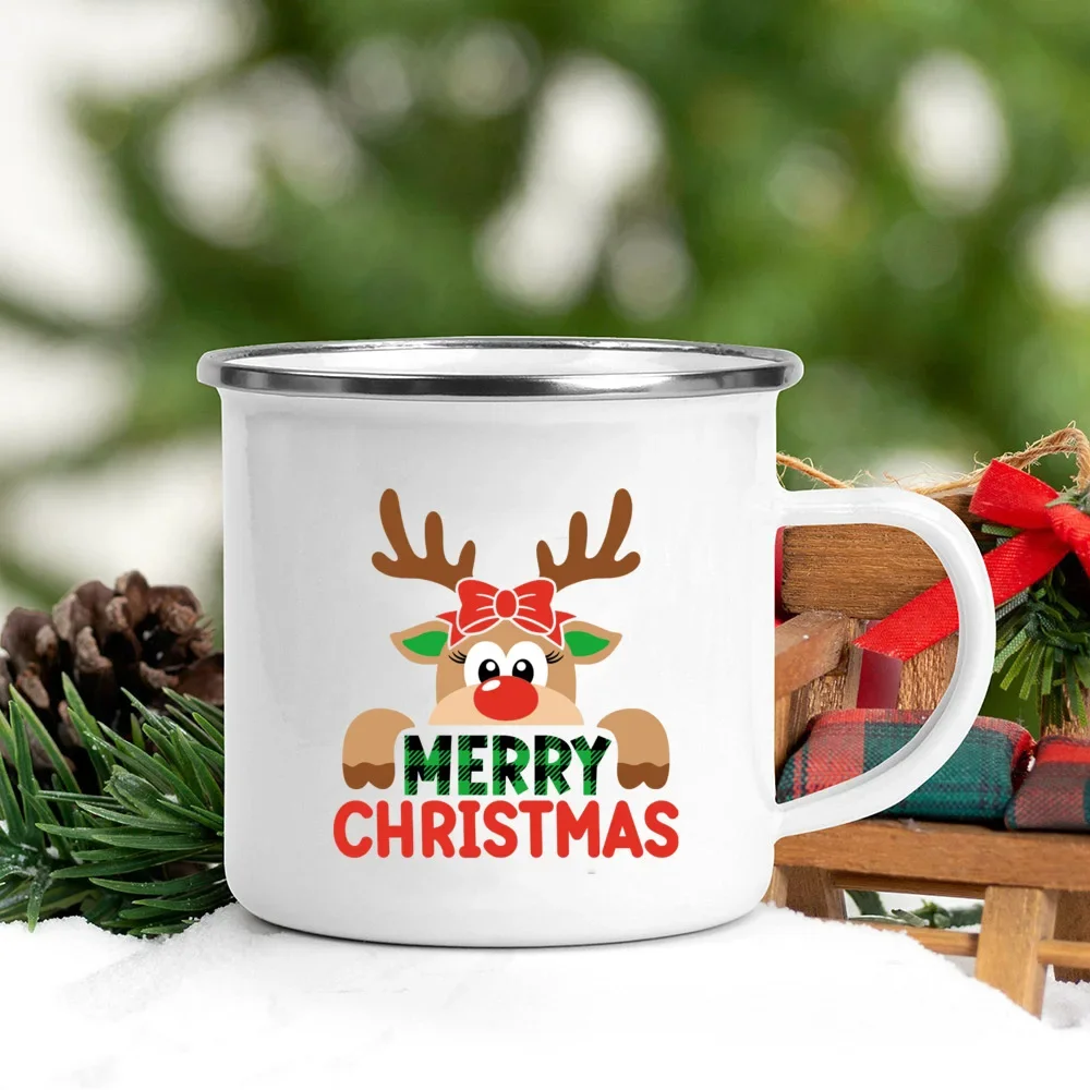 Trinkbecher, aber erster heißer Kakao-Druck, Emaille, Kaffee, Wein, Tassen, Dessert, heißer Kakao, Schokoladenbecher, Kuchenbecher, Griff, Trinkgeschirr, Weihnachtsgeschenk – Detail 23