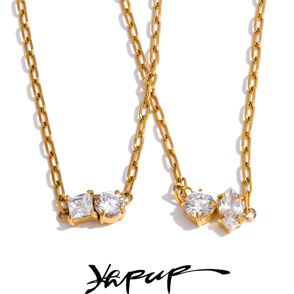 Yhpup Delicate Shiny Cubic Zirconia Pendant Necklace