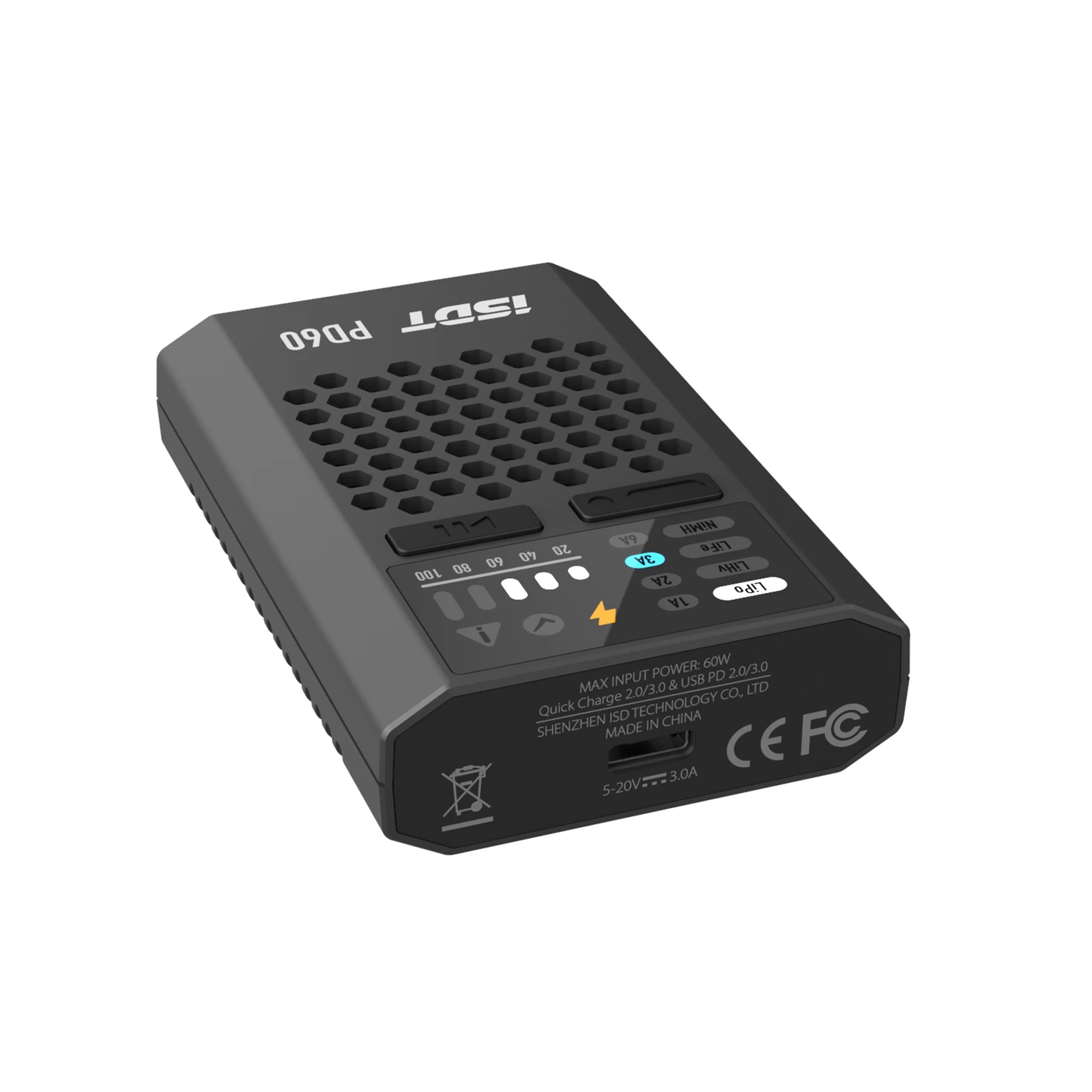 ISDT PD60 60W 6A Lipo Balance Charger, RC Charger with Type-C Input, Portable for 1-4S Lipo/Life/Lilon, 1-12S LiHv/Pb/NiMH thumbnail 5