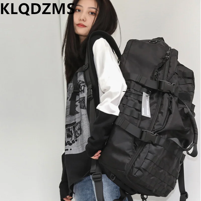 

KLQDZMS Oxford Cloth Motorcycle Fashion Durable Backpack Motorcycle Outdoor Riding Bag Travel Large Capacity Riding Backpack