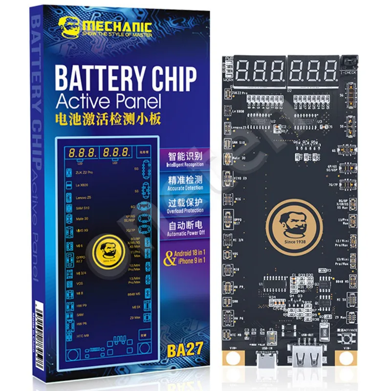 MECHANIC 배터리 활성화 보드, LED 디지털 디스플레이 회로 기판, 충전 테스터, 휴대폰 5G-13 프로 맥스, 안드로이드용, BA27