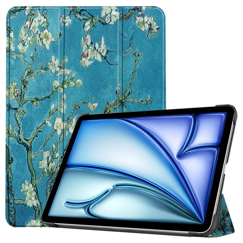 Premium Magnetic Folding PU Leather Tablet Cover for 11 Apple iPad Air 2024 - Kid-Friendly Design