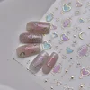 1pcs 5D Shell Light Nail Stickers Shoiny Gold Border Love Heart Bowknot Moon Star Nai Art Decal Manicure Decorations 3