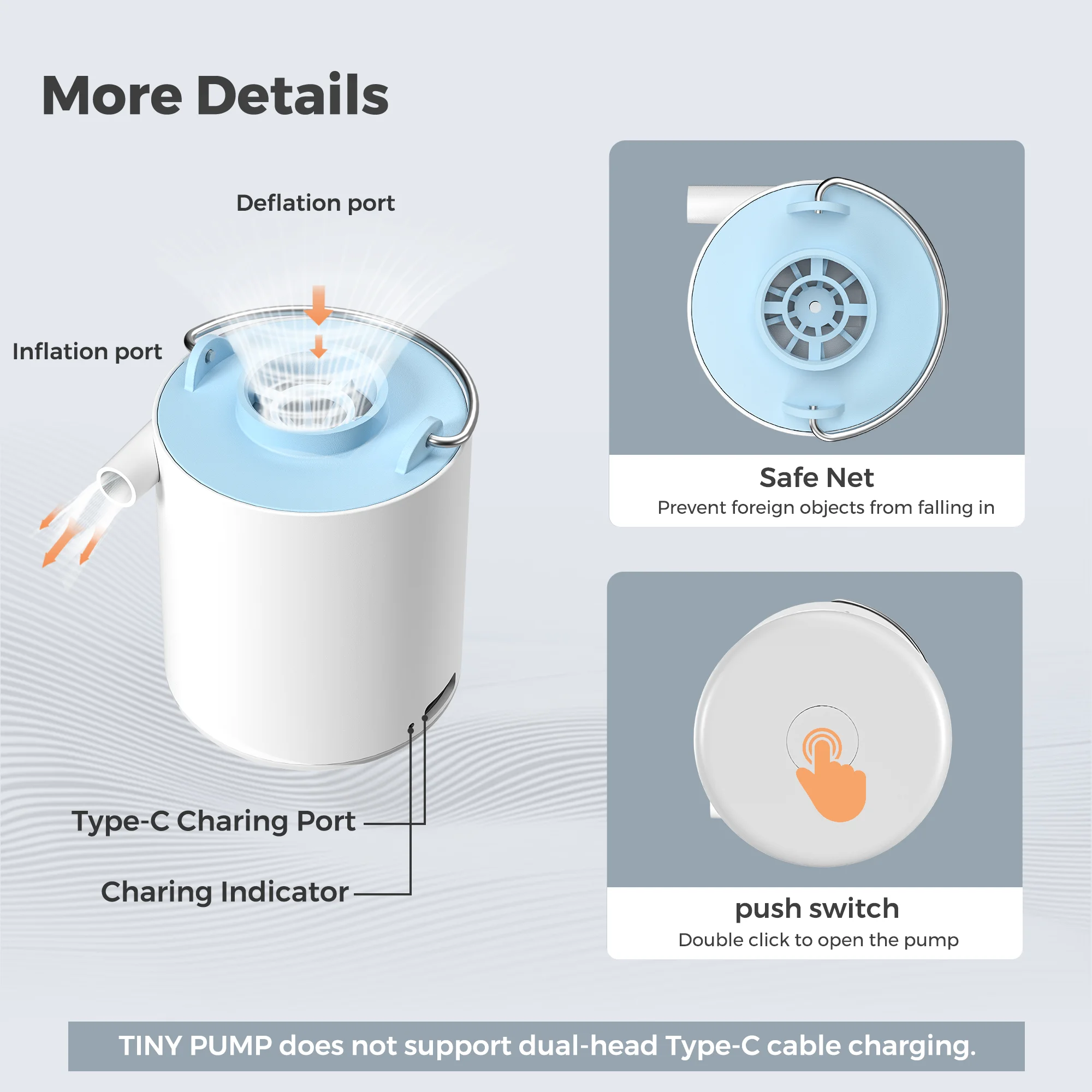 FLEXTAIL TINY PUMP Electric Air Pump Portable Mini Camping Pump Rechargeable For Air Bed Mattress Pool Floats Vacuum Bags air pump electric air pump