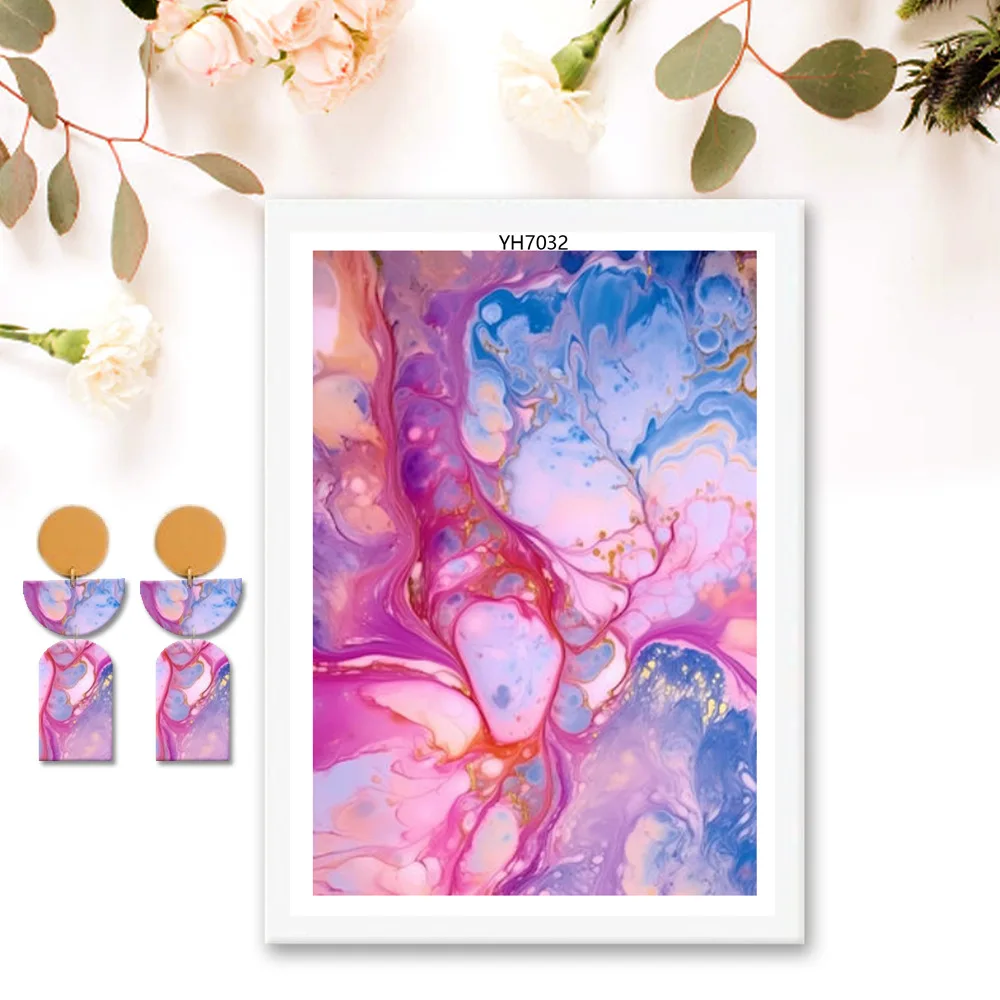 Marbling Special Polymer Clay Transfer Paper Stone Pattern DIY Soft Pottery Coloring For Earrings Jewelry