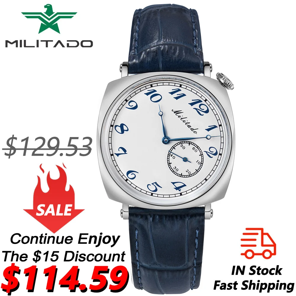 Militado ML11 ST1701K Classic Men's Automatic Mechanical Watch Luxury Sapphire Waterproof 10Bar 36mm Vintage Watch reloj hombre mechanical watch