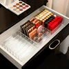 Clear 7-Compartment Plastic Makeup Organizer - Cosmetic Storage Tray for Bathroom Essentials, Lipstick & Eyeshadow Holder 2