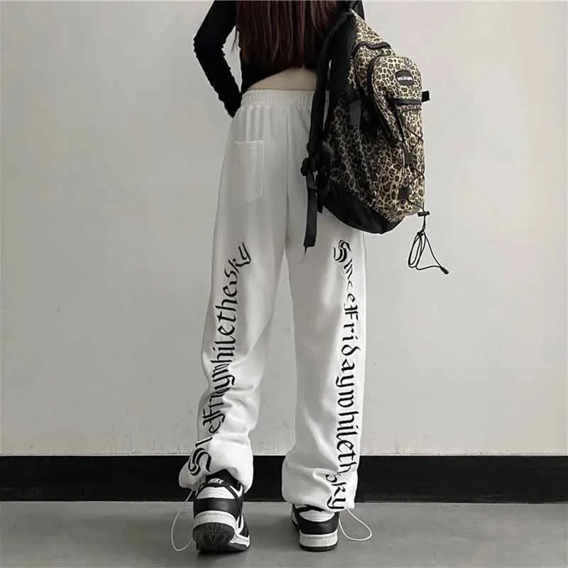 

European American Style Sports Pants For Women Spring Autumn Hip-Hop Loose Leggings Drawstring Casual Versatile Pants For Women