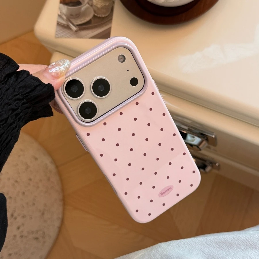 Candy Color Polka Dots Shockproof Bumper Phone Case - Soft & Cute Macaron Cover