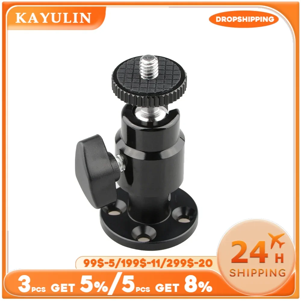 Kayulin Universal Mini Ball Head Wall Ceiling Mount for DSLR Camera Monitor Light CCTV DVR Bracket stand Home Installation Sur