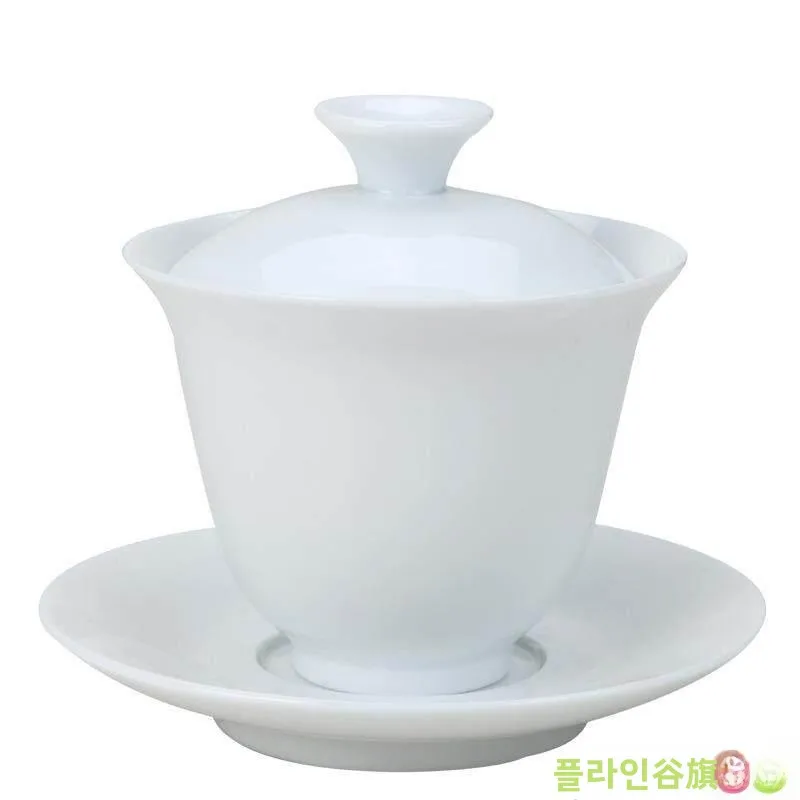 고급 백자 도자기 차 세트 액세서리 순백색 도자기 산채이 볼 차 우려내기 용기 대형 중형 소형 차 도구 세트
