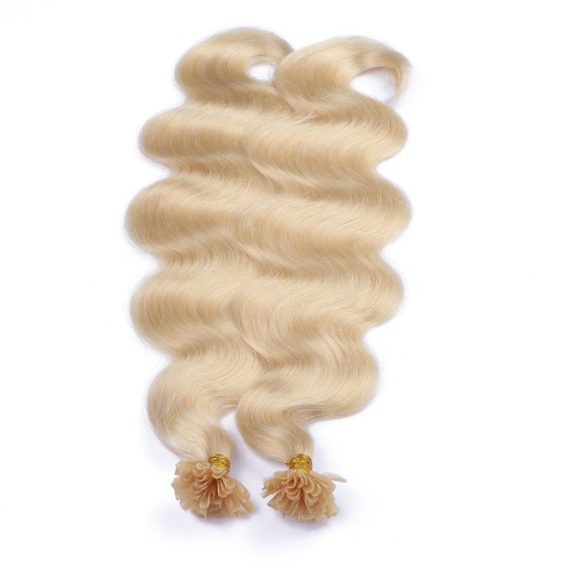 Indian Body Wave U Tip Human Hair Extension #613 Blonde Pre Bonded Nail Fusion Hair Extensions 12-30inch Remy Keratin 1g/1s