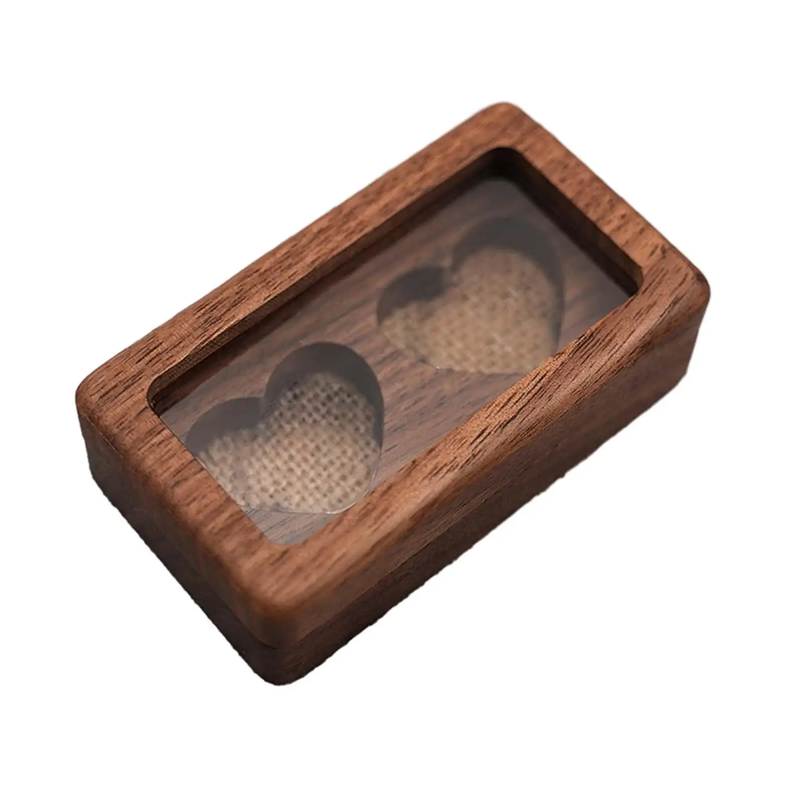 Wedding Ring Case Trinket Storage Boxring Holder Box Wood Jewelry Storage Case for Birthday Party Anniversary Engagement Earring