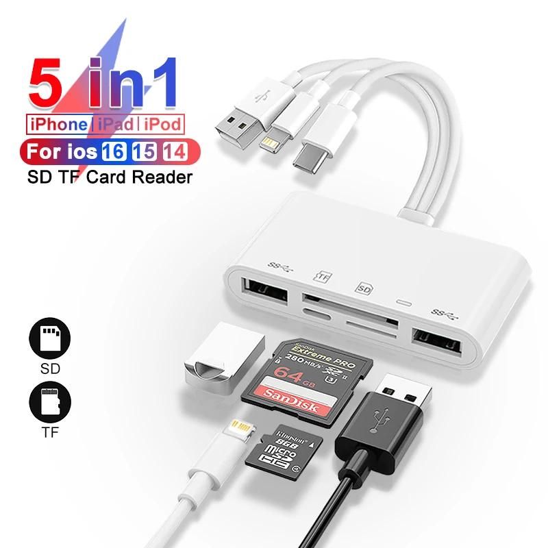 Micro Sd Lightning Reader Iphone  Iphone Micro Sd Card Reader Pro - Iphone  Mini - Aliexpress