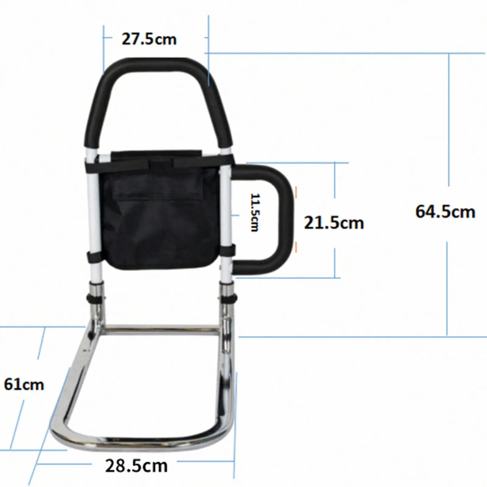 Seniors Bed Assist Rail with Two Grab Bars Sturdy PU Foam Handle Two Handles in 6