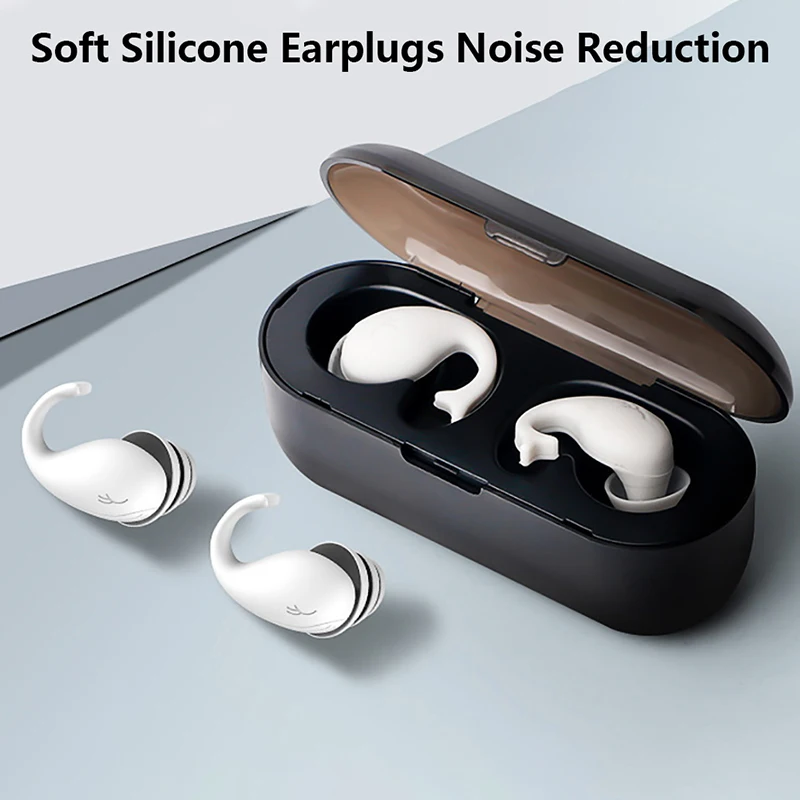 2PCS Soft Silicone Earplugs Noise Reduction Ear Plugs for Travel Study Sleep Waterproof Hear Safety Anti-noise Ear Protector 2