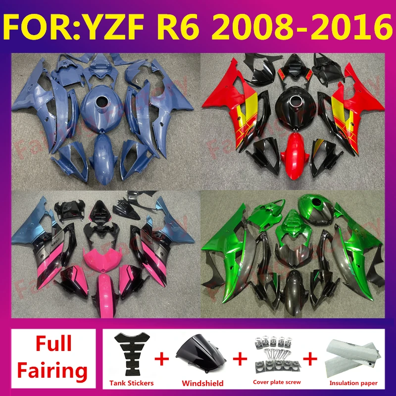

Fit for YZF-600 R6 2008 2009 2010 2011 2012 2013 2014 2015 2016 fairings 08 09 10 11 12 13 YZF R6 full fairing kit bodywork zxmt