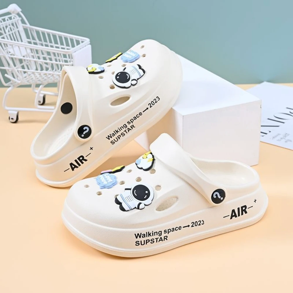 Kids Breathable Outdoor Sandals Summer Non-Slip Thick Sole Closed-Toe Beach Slippers Cute Baby Toe Protection Multiple Sizes