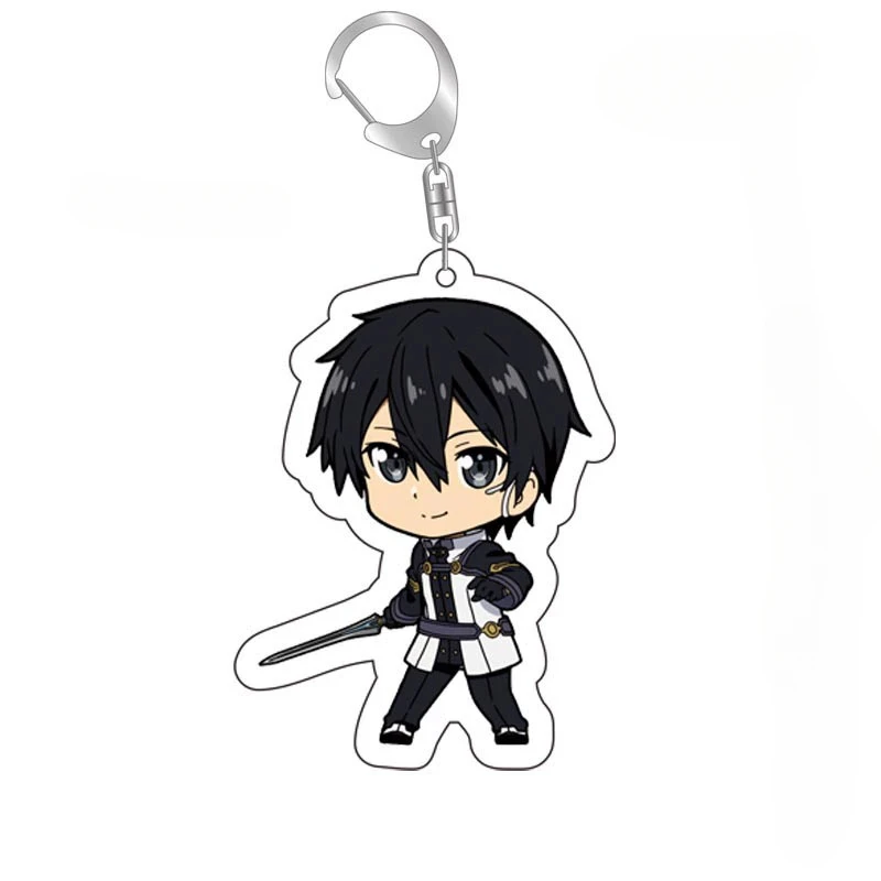 Anime Keychain, Game Keychain: 1pc Sword Art Online SAO Kirito Acrylic Keychain Yuuki Asuna Bag Tag Cos Accessories Asada Shino Plastic Keyrings