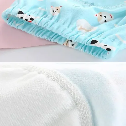 아기용 면 트레이닝 바지, 재사용 가능한 팬티, 방수 천 기저귀, 기저귀 및 속옷, 묶음에 4 PCs 4