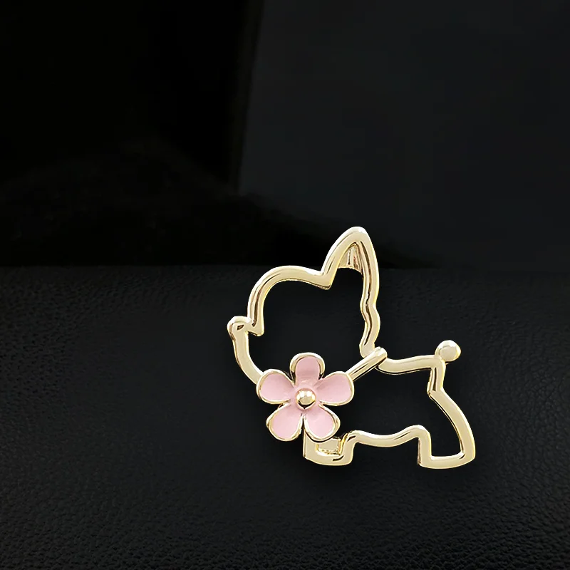 Hollow Cute Puppy Brooch Cartoon Dog Badge Women's Suit Accessories Neckline Anti-Exposure Buckle Pins Fixed Decoration Jewelry