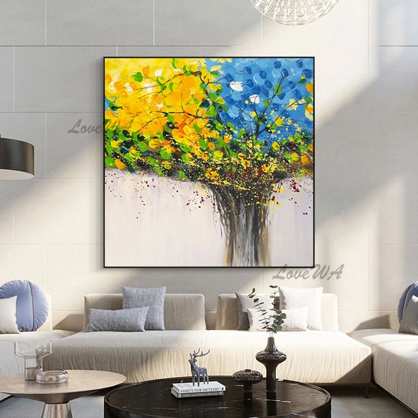 

Sleeping Room Wall Decorative Frameless Plant Paintings Art On Canvas Modern Abstract Acrylic Tree Wholesale Of 3d Pictures