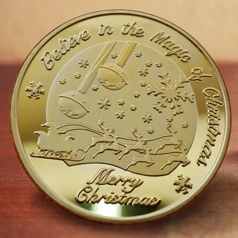 Moneta Commemorativa Babbo Natale Oro - Souvenir Natalizio Da Collezione