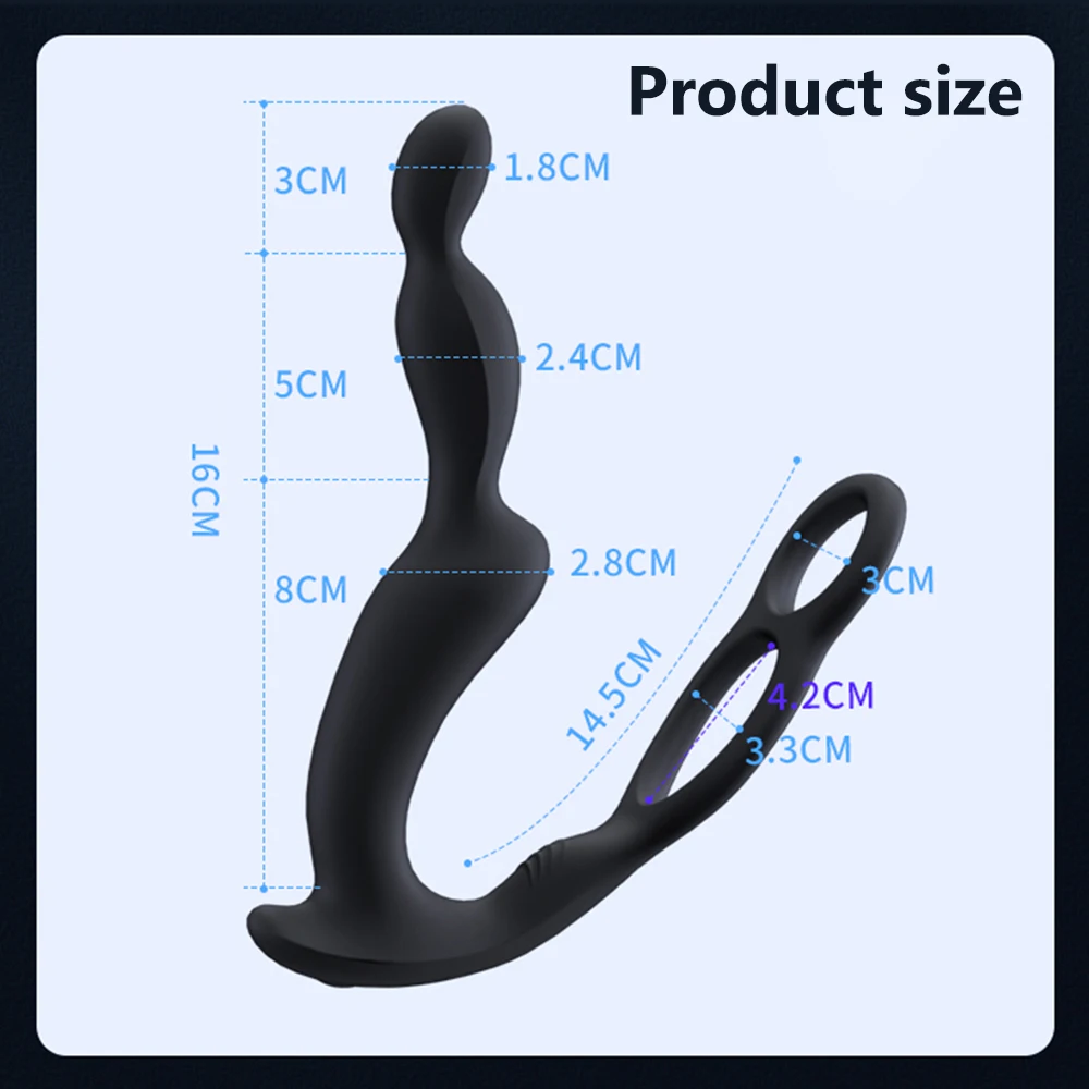 10 Speeds Vibrating Anal Plug Sex Toys Vibrator Male Masturbation Prostate Massage Penis Ring Wireless Remote Control Adult — view 4
