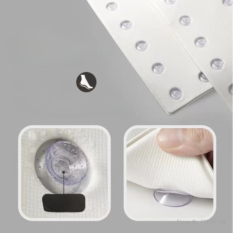 Creative Black White Light Luxury Pattern Circular Bathroom Anti-skid Floor Mat, Shower Suction Cup Children's PVC Foot Mat, 1Pc