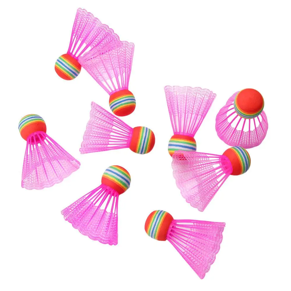 

10 PCS Badminton EVA Rainbow Ball Head Nylon Badminton Feathers for Game Sport Entertainment