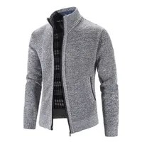 New Arrival Knitted Sweater Men Spring Autumn Casual Fleece Cardigan Men Sweaters Coats Solid Color Plus Size 3XL 5 Colors 1