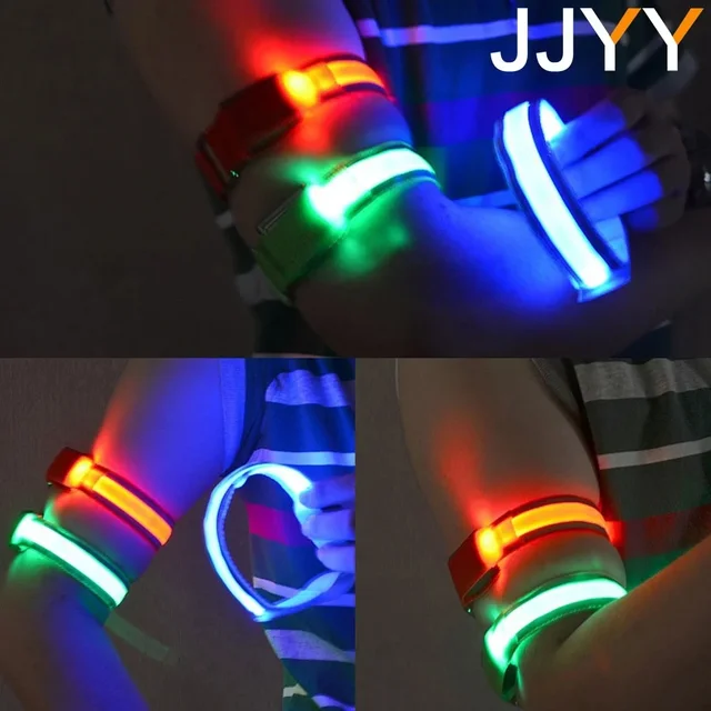JJYY 1PC Outdoor Sports Night Running Armband LED Light USB Rechargeable Safety Belt Arm Leg Warning Wristband Cycling Bike Bic 2
