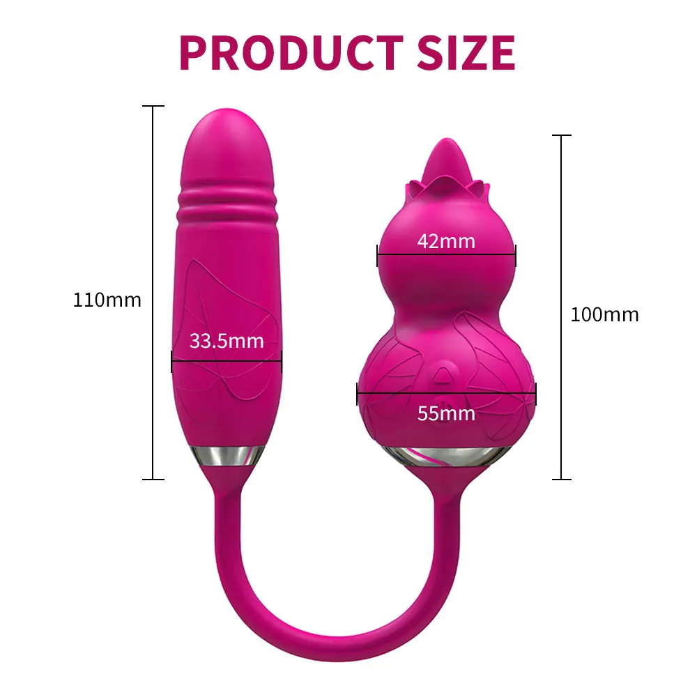 Thrusting Tongue Licking Dildo Vibrator Sex Toys For Women 2 IN 1 Vibrating Egg Dildo Clit_voghion.com
