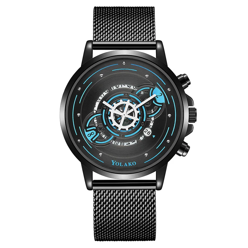 

2023 New Fashion Men Luxury Business Metal Mesh Wrist Watches Mens Sport Military Casual Quartz Watch For Gift Relogio Masculino