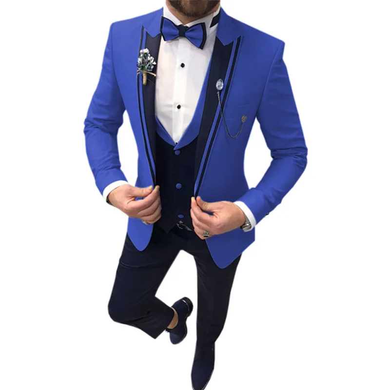 

Blazers Pants Vest 3 Pieces Sets / 2023 Fashion Men's Casual Boutique Business Suit Wedding Jacket Coat Trousers Waistcoat