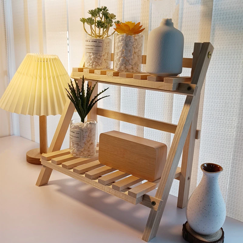 

ns Wooden Double Layer Kitchen Shelf Home Storage Organization Table Shelf Room Accessories Bathroom Spice Rack Holder